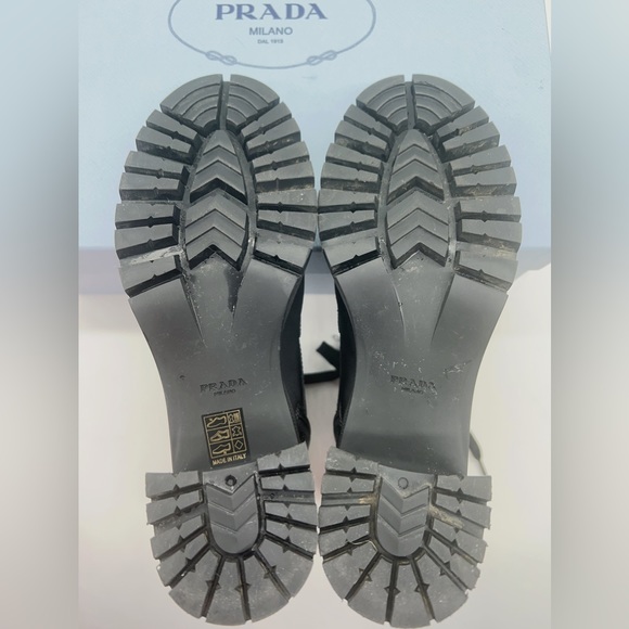 Prada Brushed leather and nylon laced booties - Picture 14 of 15